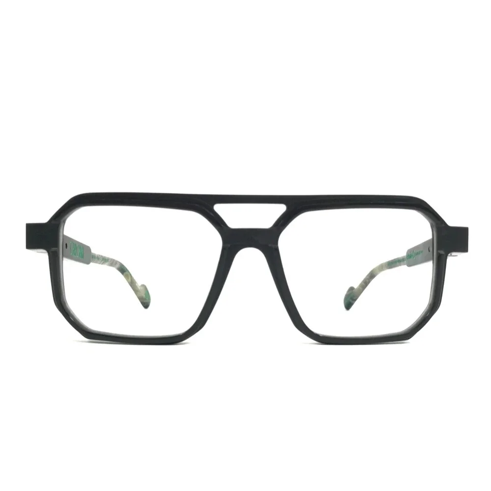 Etnia Barcelona Eyeglasses Frames CHROMA N41 BK Black Gray Horn Thick 53-16-142